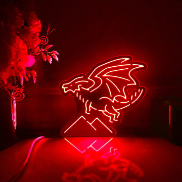 Dragon Led Light Box, Flying Dragon Wall Art Decor, Personalized Light Sign, Rgb Desktop Decorations, Bedroom Decor, Gift For Gamers, Kid