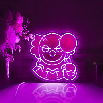 Clown Holding Balloon Led Light Box, Halloween Wall Art Decor, Personalized Light Sign, Neon-like Desktop Decorations, Bedroom Decor, Gift