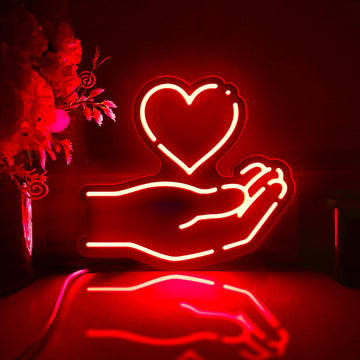 Love Peach Led Light Box, Holding Love Wall Art Decor, Personalized Light Sign, Rgb Desktop Decorations, Bedroom Decor, Gift For Couples