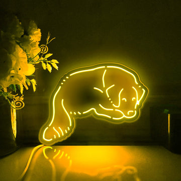 Golden Retriever Lying Down Led Light Box, Golden Retriever Wall Art Decor, Light Sign, Desktop Decoration, Gift For Pet Owners, Dog Lovers