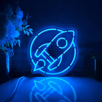 Moon Rocket Led Light Box, Outer Space Exploration Wall Art Decor, Light Sign, Desktop Decorations, Gift For Astronomy Lovers, Kids