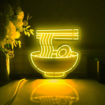 Asian Food Noodle Led Light Box, Ramen Noodle Wall Art Decor, Personalized Light Sign, Neon-like Desktop Decorations, Bedroom Decor, Gift