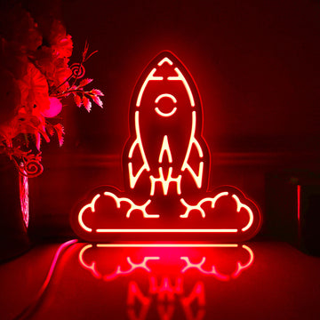 Rocket Launch Led Light Box, Spaceship Wall Art Decor, Light Sign, Desktop Decorations, Bedroom Decor, Gift For Space Enthusiasts, Kids