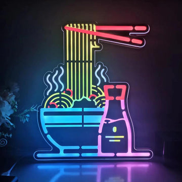 Ramen Noodle Lightbox, Japanese Ramen Table Lamp, Noodle Night Light, Food Neon Sign, Kitchen, Mancave Decor, Noodles Food Wall Art Decor