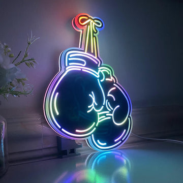 Boxing Gloves LED Light Box, Boxing Gloves Sign, Boxing Neon Sign, , Boxers Gift, Sport Room Bedroom Wall Decor, Boxing Gym Neon Decorations