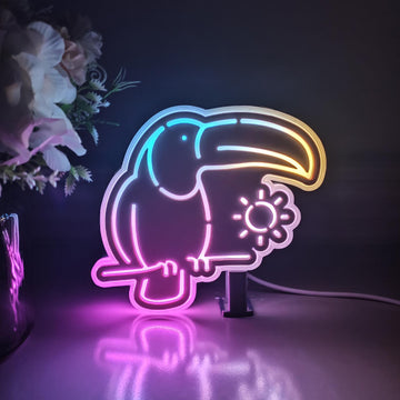 Toucan Led Light Box, Bird Wall Art Decor, Personalized Light Sign, Neon-like Desktop Decorations, Bedroom Decor, Gift For Nature Lovers