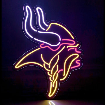 Minnesota Vikings LED Light Sign - Football Team Neon Decor, Sports Gift for Dad, Man Cave Wall Art