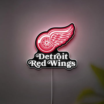 Detroit Red Wings Hockey LED Desk Lamp, 3D Printed NHL Memorabilia, Car City Themed Gift, Retro Sports Wall Decor, Fan Cave Wall Art