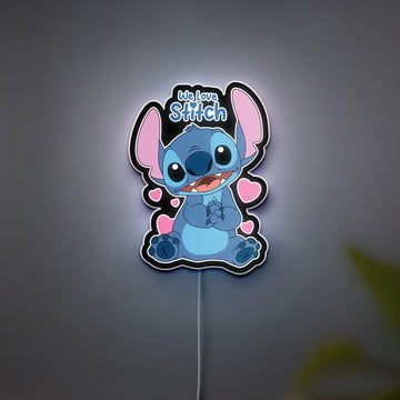 Adorable Stitch 3D Night Light, Lilo & Stitch Fan Party Decor, We Love Stitch Wall Art, Anime Room Lighting for Kids, Anime Fan Gifts,