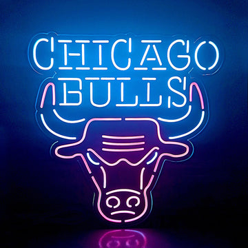 Chicago Bulls LED Light Box - Basketball Team Sign, Man Cave Wall Art, Sports Fan Gift for Him