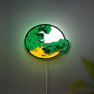 3D Printed Hulk Luminous Lightbox, Green Giant LED Lamp, Gift for marvel and Superhero fans, Boys Room Wall Decor Lamp, Birthday Gift