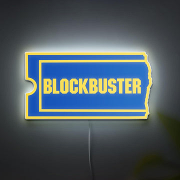 Retro Blockbuster LED Neon Sign, Vintage Home Theatre Wall Art, Home Cinema Movie Room Decor, Unique Gift for Movie Enthusiasts, Movie Night