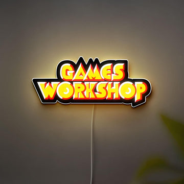 Games Workshop 3D Sign Light, Electro Gaming Sign Lamp Decor, Handmade Gamer Gift, Game-Themed Decor Light