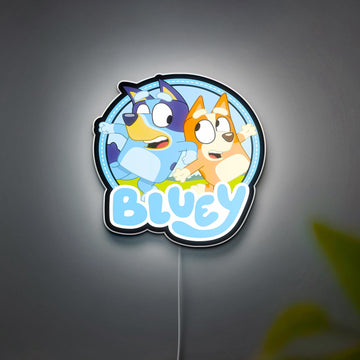 Bluey & Bingo 3D Printed Night Light, Bluey Cartoon Character LED Lamp, 3D Printed Kids Gift, Playroom or Birthday Party Decoration