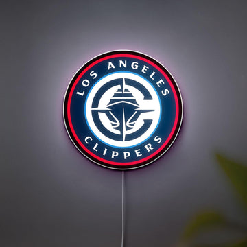 LA Clippers 3D Illuminated Logo Lamp, LA Basketball Ship LED Wall Art, Clippers Logo Night Light, Man Cave & Game Room Decor