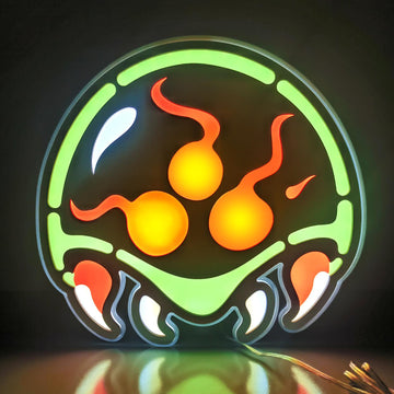 Metroid Larva LED Lightbox, Dimmable Metroid LED Light Sign, Metroid Alien Wall Decor for Gamers, Ideal Gamer Gift, Metroid Lover Art Decor