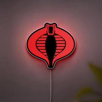 G.I.-Joe Cobra 3D Printed LED Lamp, Glowing Cobra Sign Light, G.I. Joe Fan Gift, Movie Theme Party Prop, Man Cave Decor, Gamer Room Wall Art