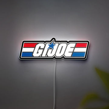Glowing G.I. JOE Logo Night Light, G.I. Joe Fan Gift, Movie Room Decor, Man Cave Decor, Gamer Room Art, Military Enthusiast Gift Idea