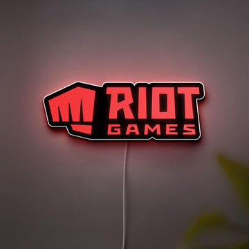 3D Printed RIOT Games Light Box, Electro Gaming Sign Lamp Decor, Handmade Gamer Gift, Man Cave Light