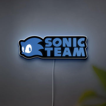 3D printed Sonic Team Sign LED Lamp, Birthday Gift for Sonic Fans, Anime Night Light Decor, Gamer Cave Wall Art, Kid Room Decor