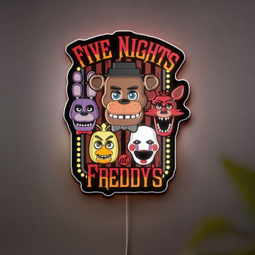 FNAF 3D Led Wall Art, Five Nights at Freddy's Gifts, Game Room Wall Decor Light, Personalized Gift for Gamers, Custom Fan Art