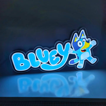 Bluey 3D Printed Sign Light, Bluey Cartoon Character LED Lamp, Creative and Fun Gift for Kids, Playroom or Birthday Party Decoration