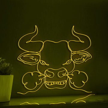 Bull Symbol Holiday Festive EL Wire Animal Art for Farmhouse Decor & Seasonal Celebrations