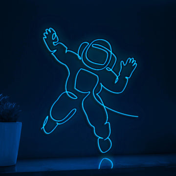 Space Astronaut Futuristic EL Wire Art for Kids Bedrooms & Space Exploration Decor