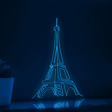 Eiffel Tower Landmark Parisian EL Wire Art for Travelers & Romantic Bedroom Decor