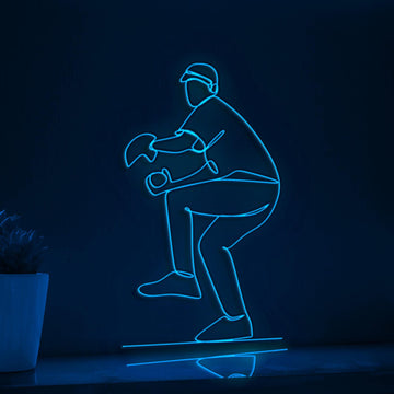 Baseball Sports Player EL Wire Sports Art for Baseball Studios & Fan Rooms