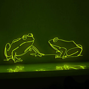 Standing Frog EL Wire Animal Wall Art for Modern Bedrooms & Nature Decor