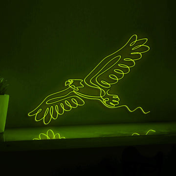 Eagle Hawk Bird Minimalist EL Wire Animal Art for Modern Interiors & Nature Themes - myneonup