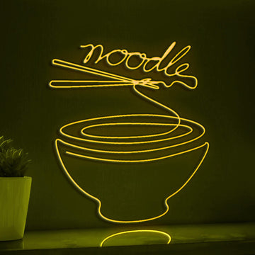 Japanese Ramen Bowl Asian Cuisine EL Wire Kitchen Art for Home & Cultural Decor