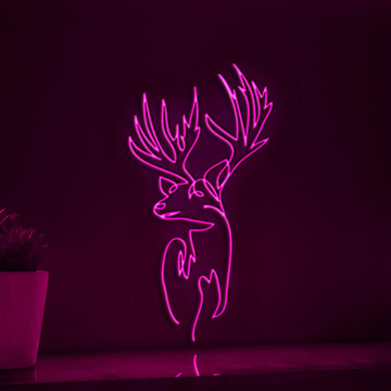 Reindeer Christmas Wildlife Festive EL Wire Animal Wall Art for Holiday & Winter Decor