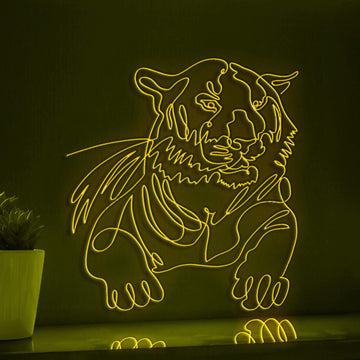 Tiger Portrait Modern Minimalist EL Wire Animal Wall Art for Home & Office - myneonup