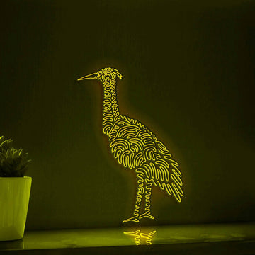Heron One Line EL Wire Neon Sign - Ideal for Bird & Nature Lovers Wall Decor - myneonup