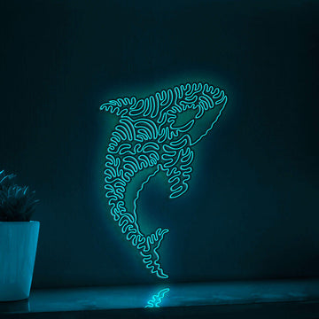 Orca One Line EL Wire Neon Sign - Ideal for Ocean Lovers' Wall Decor - myneonup