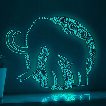 Mammoth One Line EL Wire Neon Sign - Ice Age Giant Wall Art - myneonup