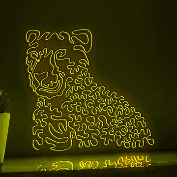 Cheetah One Line EL Neon - Eyeing Prey Wall Art - myneonup