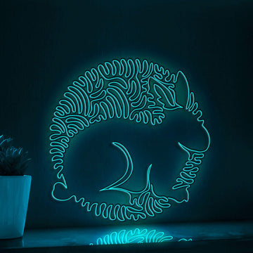Rabbit One Line EL Wire Neon Sign - Long Ears Animal Wall Decor - myneonup