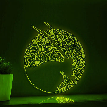 Oryx One Line EL Wire Neon Sign 2 - Abstract Art for Animal Lovers Wall Deocr - myneonup