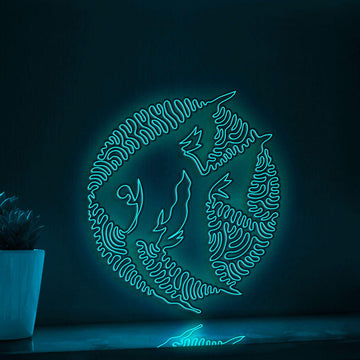 Angelfish One Line Neon - Freshwater Beauty Decor - myneonup