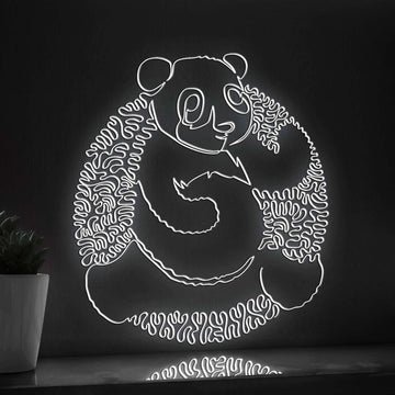 Panda One Line EL Wire Neon Sign - Bamboo Lover Wall Art - myneonup