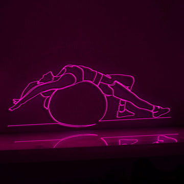 Beautiful Girl Fitness Ball Sports EL Wire Art for Gym Studios & Wellness Lifestyle Decor