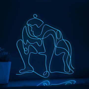 Sumo Man Pose Cultural EL Wire Sports Art for Arena Rooms & Sumo Wrestling Fans