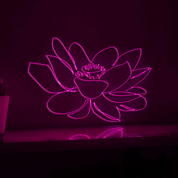 Lotus Flower Nature Fitness EL Wire Sports Art for Yoga Studios & Mindfulness Spaces