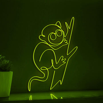Adorable Tarsier Monkey Exotic EL Wire Animal Art for Zoo-Themed Rooms & Nature Conservation Decor