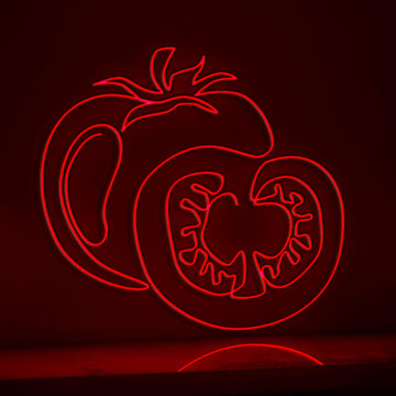 Organic Tomatoes Farming Rustic EL Wire Kitchen Art for Garden Rooms & Healthy Lifestyle Decor