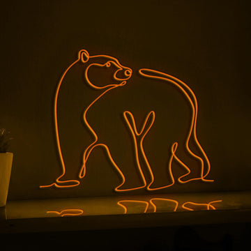 Bear Wild Animals Mascot Polar Bears EL Wire Neon Sign, Animal Theme Neon Light for Lodge Decor & Polar Enthusiast Rooms