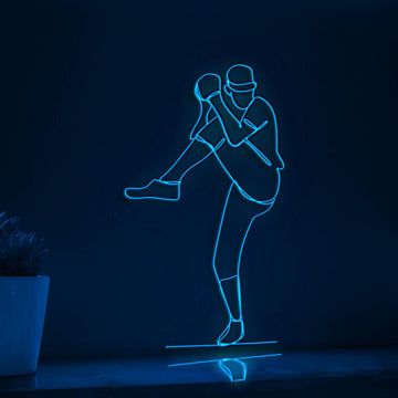 Baseball Pitcher Player Baseball EL Wire Neon Sign, Sport Theme Neon Light, Home Decor Wall Art
